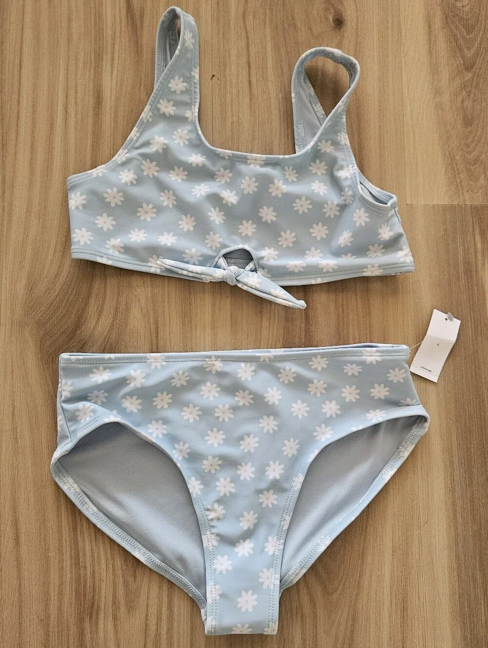 NEW Old Navy Light Blue Daisy Print Bikini Set